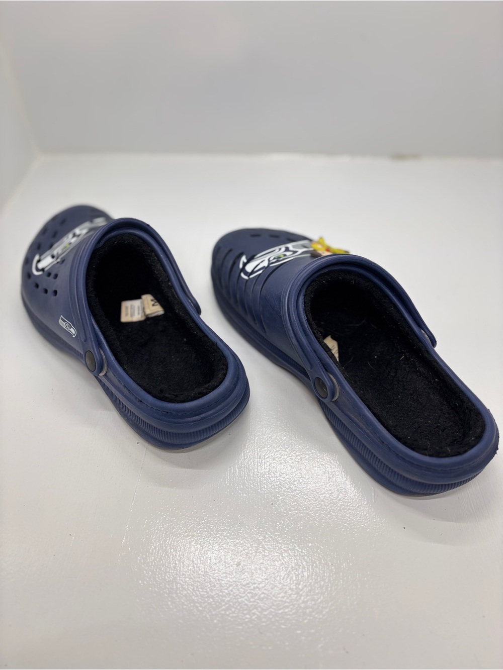 FOCO Seattle Seahawks Fleece Lined Clogs Men’s 9-10 Navy NFL Slip On Shoes - Picture 10 of 13